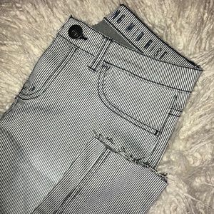 Cotton On Pinstripe Raw Hem Mid-Rise Jeggings